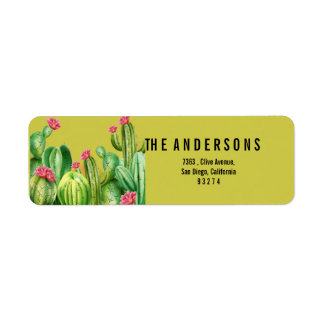 watercolor Cactus Return Address Label
