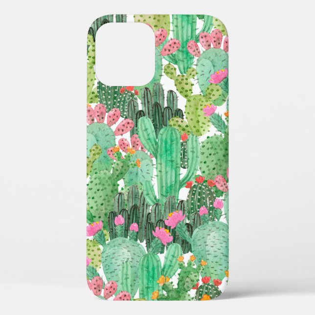 Watercolor cactus seamless pattern Case-Mate iPhone case (Back)