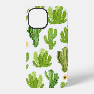 Watercolor cactus seamless pattern iPhone 12 case