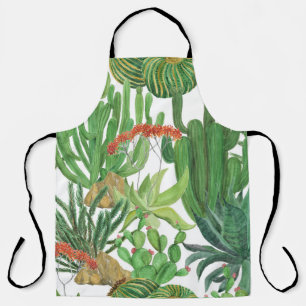 Watercolor Cactus: Seamless Pattern Painting Apron