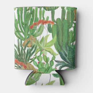 Watercolor Cactus: Seamless Pattern Painting Can Cooler