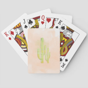 Watercolor Cactus Simple Southwestern Design Playing Cards