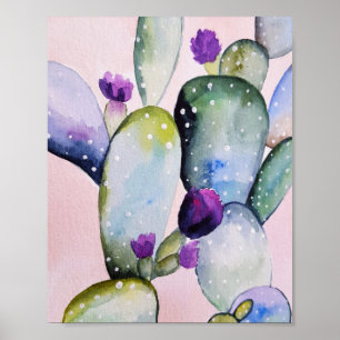 Watercolor Cactus Succulent Poster