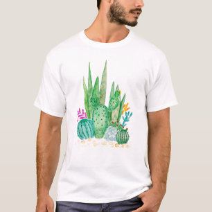 Watercolor , cactus , succulents large T-Shirt