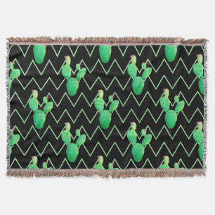 Watercolor Cactus Throw Blanket
