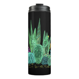 Watercolor, cactus throw pillow thermal tumbler