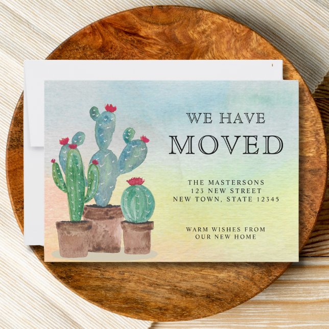 Watercolor Cactus We Have Moved Moving  Announcement (Creator Uploaded)