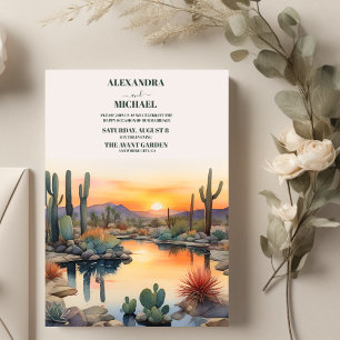 Watercolor Cactus Wedding,  Boho Destination ,Nat Invitation