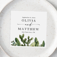 Watercolor Cactus Wedding | Boho Greenery Script