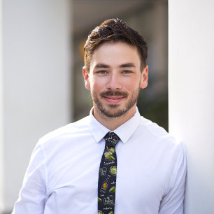 Watercolor Caipirinha Cocktail Black Gift Neck Tie