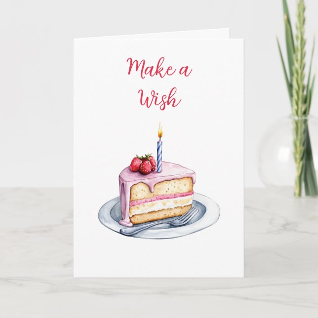 Watercolor Cake Birthday Card (Front)