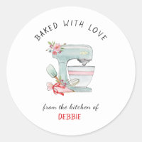 Watercolor cake mixer floral Bakery