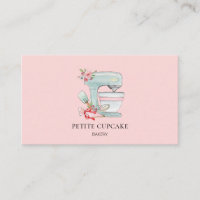 Watercolor Cake mixer logo pink bakery
