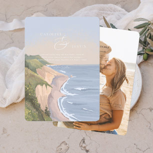 Watercolor California Coast Wedding Invitation