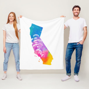Watercolor California Fleece Blanket