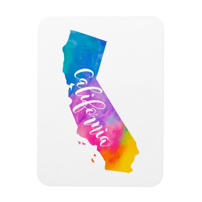 Watercolor California Magnet (Vertical)