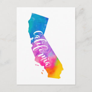 Watercolor California Postcard