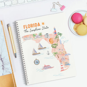 Watercolor California State Art Map Travel Journal
