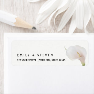 watercolor calla lily return address label
