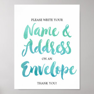Watercolor Calligraphy Address An Envelope Sign