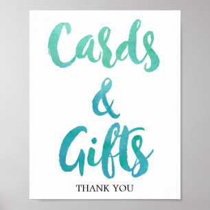 Watercolor Calligraphy Beach Cards and Gifts Sign