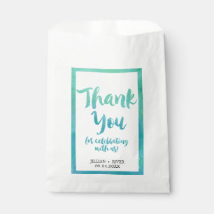 Watercolor Calligraphy Beach Wedding Favour Bags