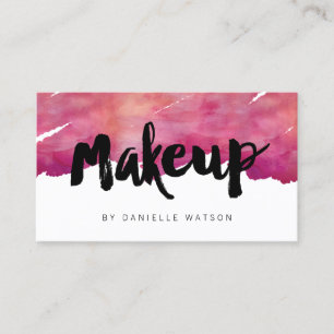 Watercolor Calligraphy Makeup Artist Business Card