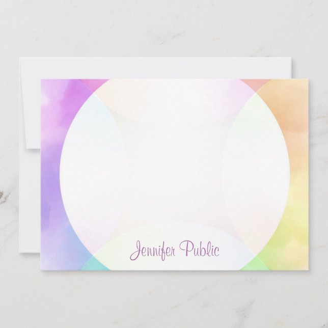 Watercolor Calligraphy Monogram Personalised Card (Front)