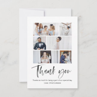 Watercolor calligraphy thank you card