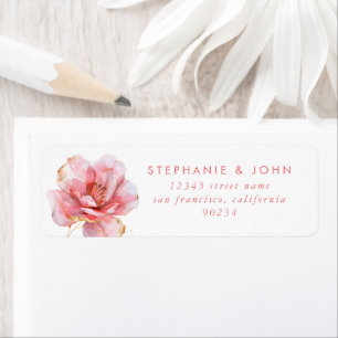 Watercolor Camellia Flower Return Address Labels