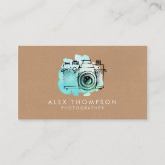 Watercolor Camera Photographer Business Cards