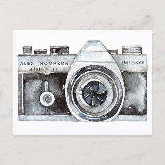 Watercolor Camera Professional Photographer Busine Postcard