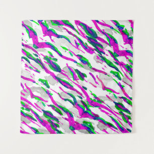 Watercolor Camouflage Design. Abstract Safari Tile Tapestry