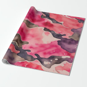 watercolor camouflage pink wrapping paper