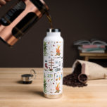 Watercolor Camping Illustrated Pattern Monogram Water Bottle<br><div class="desc">Featuring watercolor illustrations of camping elements with your choice of personalisation. Trendy monogrammed design. Classy and fashionable this water bottle makes the perfect accessory. Add your custom wording to this design by using the "Edit this design template" boxes on the right-hand side of the item or click the blue "Customise...</div>