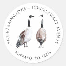 Watercolor Canada Geese Hand-Drawn Return Address