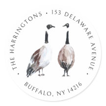 Watercolor Canada Geese Hand-Drawn Return Address