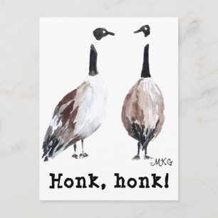 Watercolor Canada Geese Honk Honk Postcard