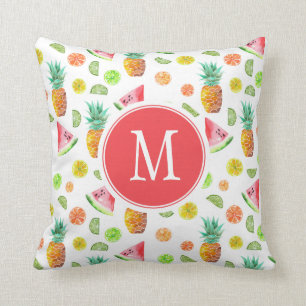 Watercolor Candied Fruit Pattern Cushion