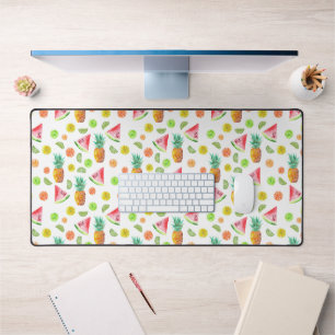 Watercolor Candied Fruit Pattern Desk Mat