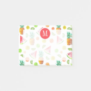Watercolor Candied Fruit Pattern Post-it Notes