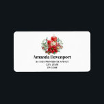 Watercolor Candles and Poinsettia Christmas Label<br><div class="desc">Address labels with a pretty bouquet made with watercolors. Red candles with gold accents and a smaller white candle too. Surrounded by a pine bouquet with a poinsettia flower.</div>