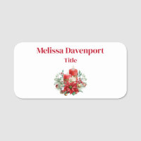 Watercolor Candles and Poinsettia Christmas
