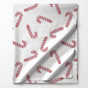 Watercolor Candy Cane Christmas Fabric