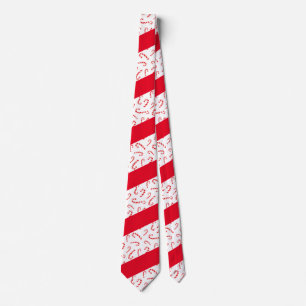 Watercolor Candy Canes Tie