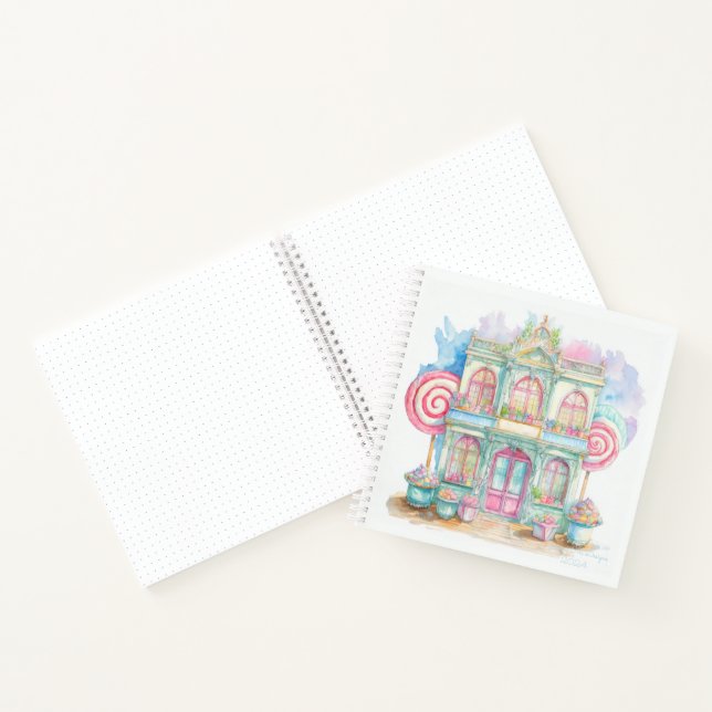 watercolor candy shop bullet journal notebook (Inside)