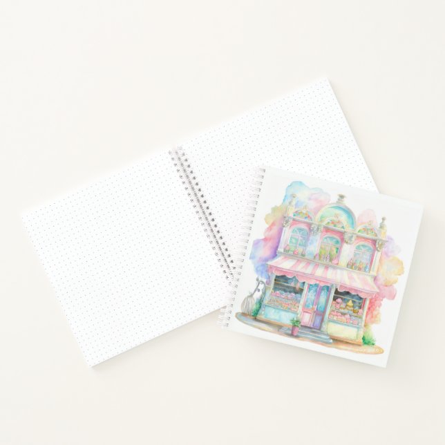 watercolor candy shop bullet journal notebook (Inside)
