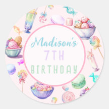 Watercolor Candy Wonderland Pastel Birthday Party