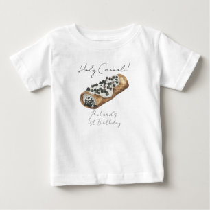 Watercolor Cannoli 1st Birthday Party Baby T-Shirt