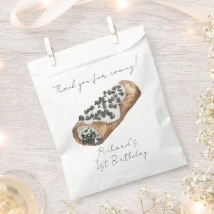 Watercolor Cannoli 1st Birthday Thank You Favour Bag